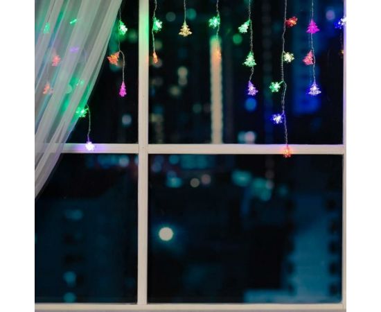 Бахрома Luazon DECOR Елки и снежинки, IP20, Ш1.8 м, В0.5 м, Н.С. LED-48-220V, моргает, RGRB 3556865 