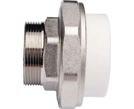 Разъемная муфта PPRC MeerPlast Дн63х50 Ру25 белая наружная резьба D200-00509 