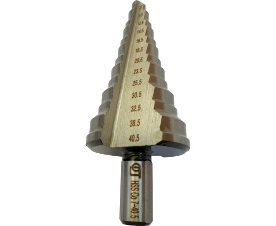 Сверло ступенчатое 7-40.5 мм, HSS Co5 ФТ 111038 