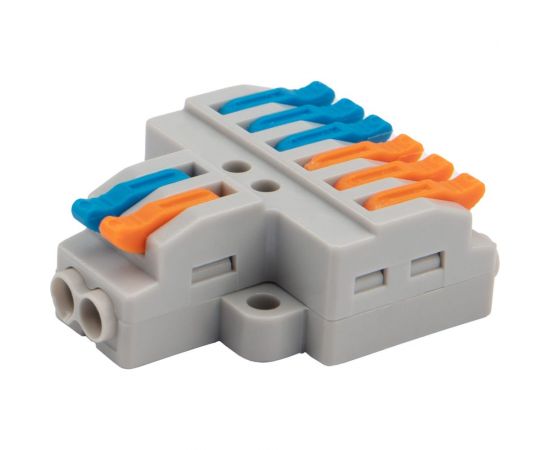 Разветвительная клемма REXANT СМК 2x3 2 полюса с монтажной площадкой 1 ввод 3 вывода 5 шт 07-5234-05 