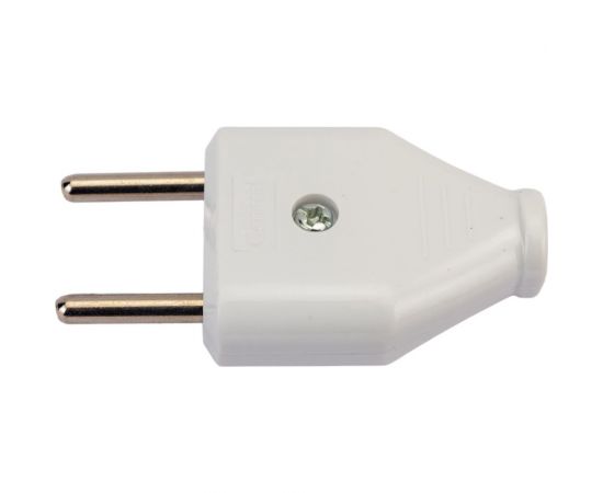 Разборная вилка General Lighting Systems GRV-P-6-F-W-IP20, 6А, плоская, без заземления, белая, IP20, 1/50/1200 470506 – изображение 2