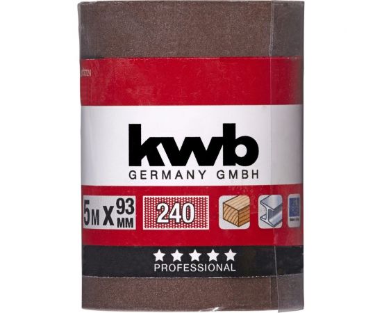 Бумага шлифовальная в рулоне 5 м, 93 мм, К240 KWB 817724 – изображение 2