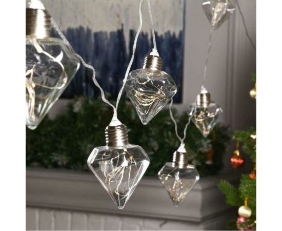 Гирлянда-нить Luazon ROSA, 3 м, лампочки-кристалл, 5 см, IP20, серебристая нить, LED-80-12V, 8 режимов, теплый белый 6929870 – изображение 2