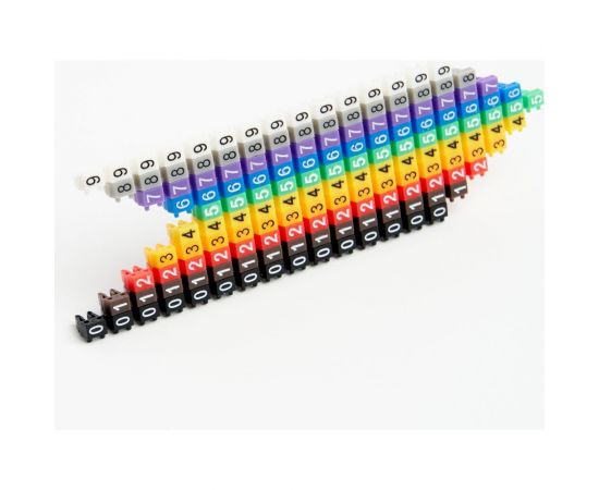 Кабельный наборный маркер STEKKER "0-9" 4 мм2 CBMR-MKN4 (100 шт/упак - 10 отрез. по 10шт) 49398 – изображение 2