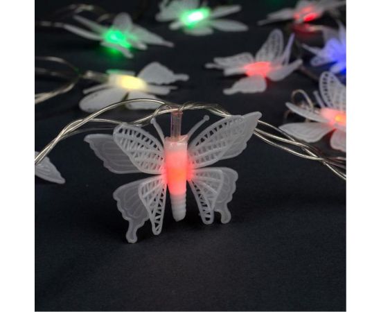 Гирлянда-нить Luazon DCR, 5 м, с насадками Бабочка малая, IP20, Н.С. LED-20-220V, мигание, МУЛЬТИ 1080384 – изображение 2
