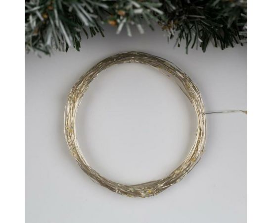 Гирлянда-нить Luazon ROSA, IP20, 10 м, серебристая нить, LED1608-100-12V, БП в комплекте, фиксинг, желтый 5198357 – изображение 2