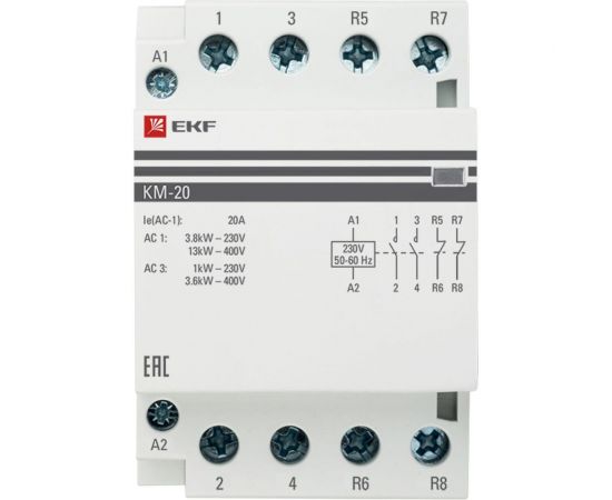 Модульный контактор EKF КМ 20А 2NO 2NC 3 мод. PROxima km-3-20-22 – изображение 2