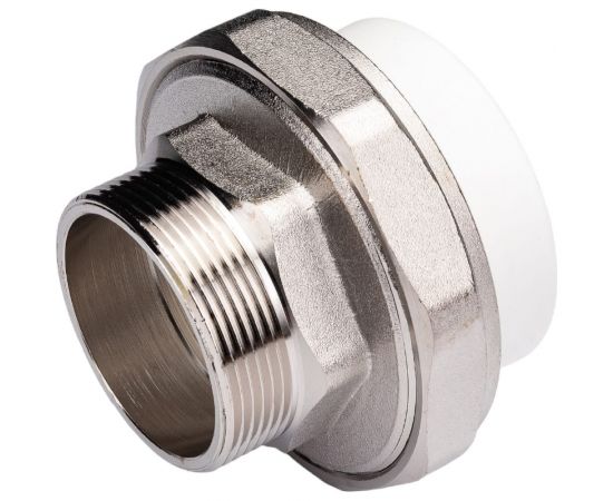 Разъемная муфта PPRC MeerPlast Дн63х50 Ру25 белая наружная резьба D200-00509 – изображение 2