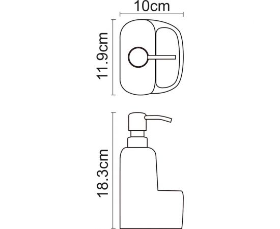 Дозатор с емкостью для губки WasserKraft K-8499BLACK – изображение 2