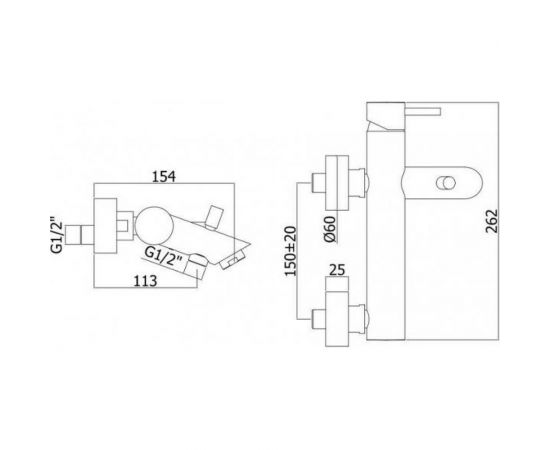 Смеситель для ванны без душевого набора Paffoni LIG022ST 00232952 – изображение 2