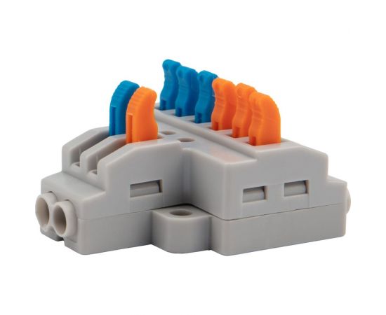 Разветвительная клемма REXANT СМК 2x3 2 полюса с монтажной площадкой 1 ввод 3 вывода 5 шт 07-5234-05 – изображение 3