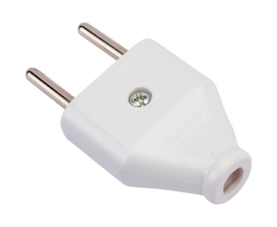 Разборная вилка General Lighting Systems GRV-P-6-F-W-IP20, 6А, плоская, без заземления, белая, IP20, 1/50/1200 470506 – изображение 3