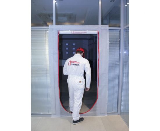 Временная пленочная дверь 100х220 см с молнией типа U вариант 2 СТОП-ПЫЛЬ 201804 – изображение 3