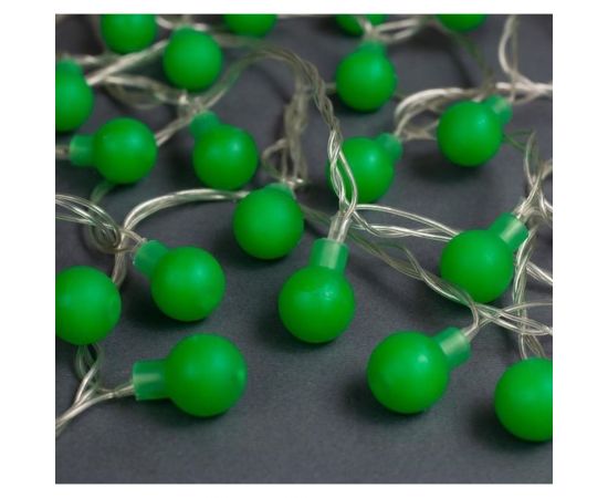 Нить Luazon DCR 5 м, с насадками Шарики Зеленые, IP20, Н.С. LED-30-220V, 8 режимов, зеленый 3590703 – изображение 3