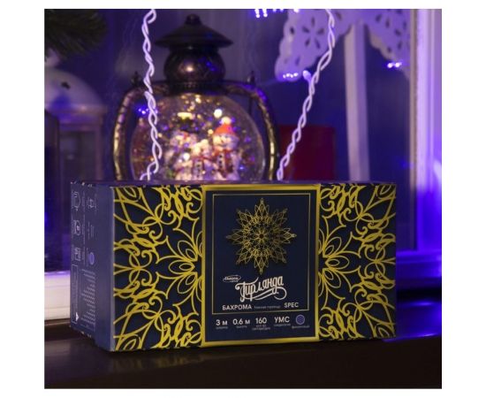 Бахрома Luazon SPEC, IP44, УМС, Ш3м, В0.6м, Н.Б. 3W LED-160-220V, фиолет 1080179 – изображение 3