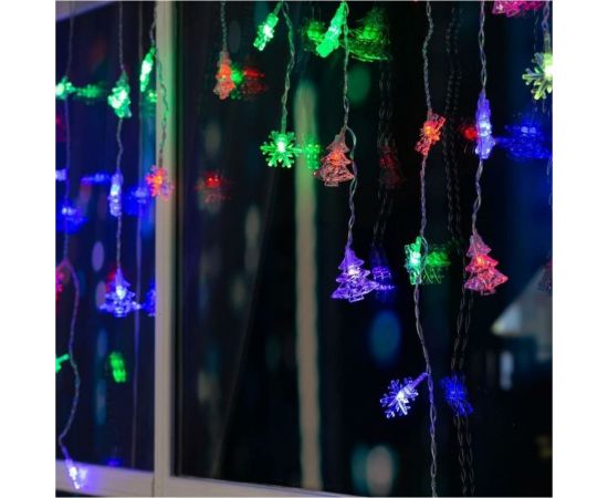 Бахрома Luazon DECOR Елки и снежинки, IP20, Ш1.8 м, В0.5 м, Н.С. LED-48-220V, моргает, RGRB 3556865 – изображение 3