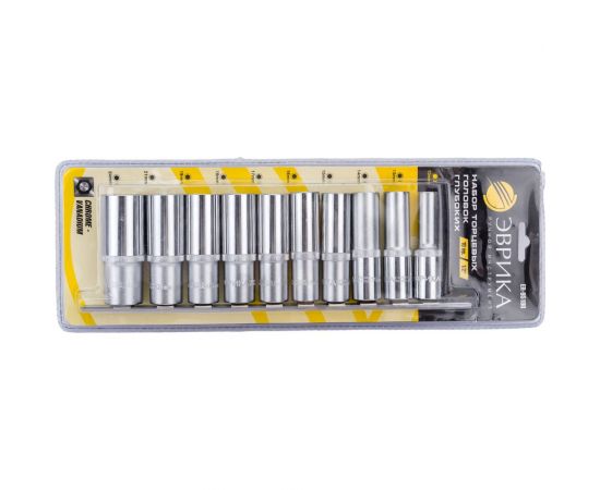 Набор глубоких торцевых головок (10 пр; 1/2 DR; 10-24 мм) ЭВРИКА ER-95190 – изображение 3
