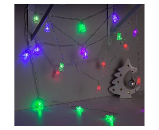 Нить Luazon DCR 5 м, с насадками Мишка, IP20, Н.С. LED-20-220V, моргает, мульти 1080389 – изображение 3