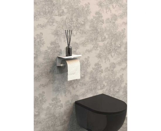 Держатель для туалетной бумаги с полкой Граф Держалкин 160x110x80 мм, белый GDD-001-б – изображение 3