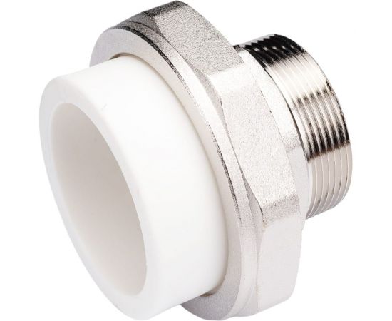 Разъемная муфта PPRC MeerPlast Дн63х50 Ру25 белая наружная резьба D200-00509 – изображение 3