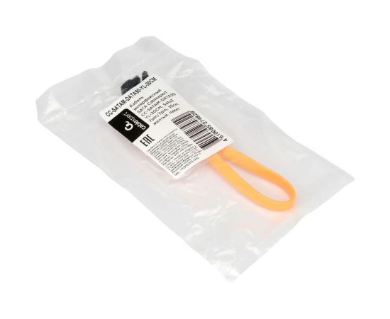 Интерфейсный кабель Cablexpert sata, sata3 7pin/7pin, 30см,мет.защелка,желтый,пакет, CC-SATAM-DATA90-YL-30CM – изображение 3