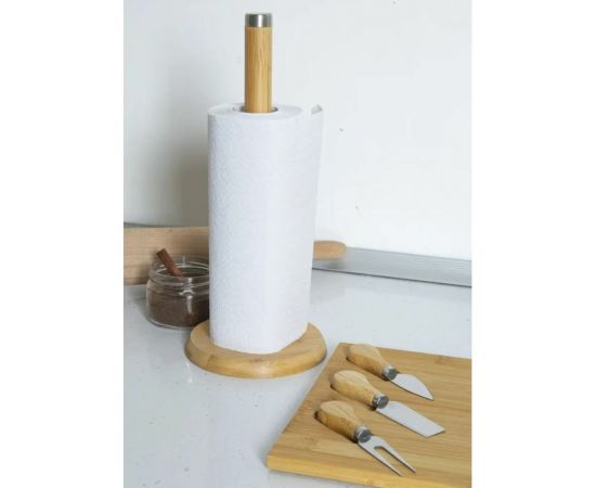 Держатель для бумажных полотенец Olaff 140x140x320 мм, бамбук 04-50027 – изображение 4