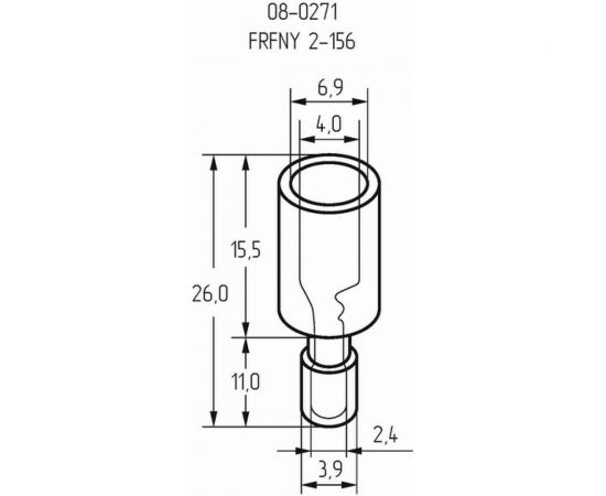 Штекерный разъем REXANT полностью изолированный гнездо 4 мм 1.5-2.5 кв.мм, синий, 100шт 08-0271 – изображение 4