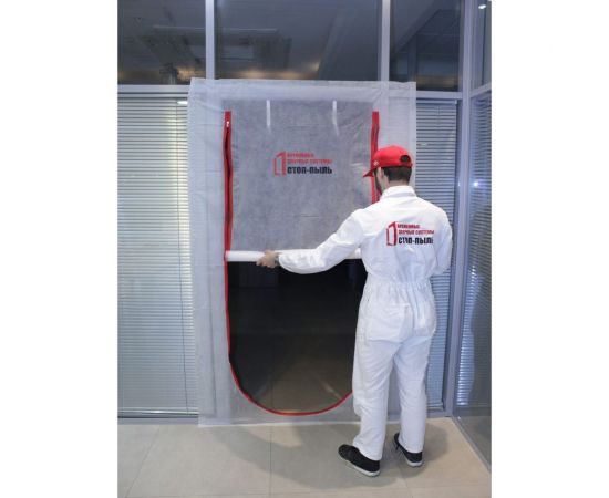 Временная пленочная дверь 100х220 см с молнией типа U вариант 2 СТОП-ПЫЛЬ 201804 – изображение 4