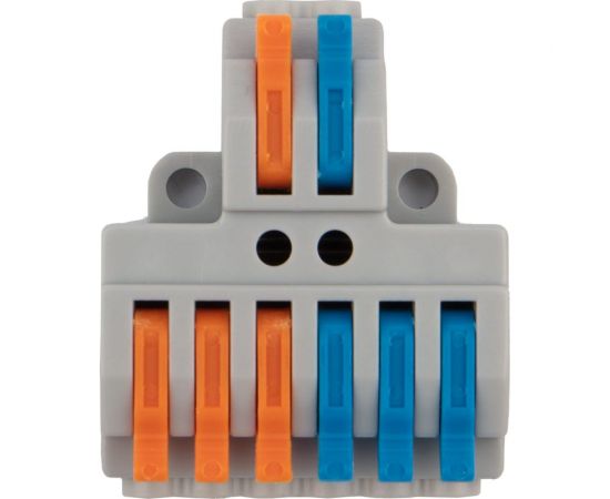 Разветвительная клемма REXANT СМК 2x3 2 полюса с монтажной площадкой 1 ввод 3 вывода 5 шт 07-5234-05 – изображение 4