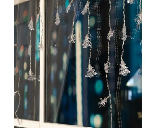 Бахрома Luazon DECOR Елки и снежинки, IP20, Ш1.8 м, В0.5 м, Н.С. LED-48-220V, моргает, RGRB 3556865 – изображение 4