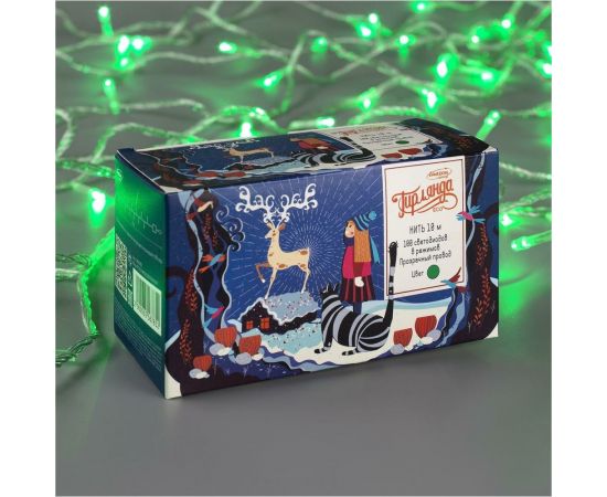 Гирлянда-нить Luazon ECO, IP20, 10 м, Н.С. LED-100-220V, 8 режимов, зеленый 3556785 – изображение 4