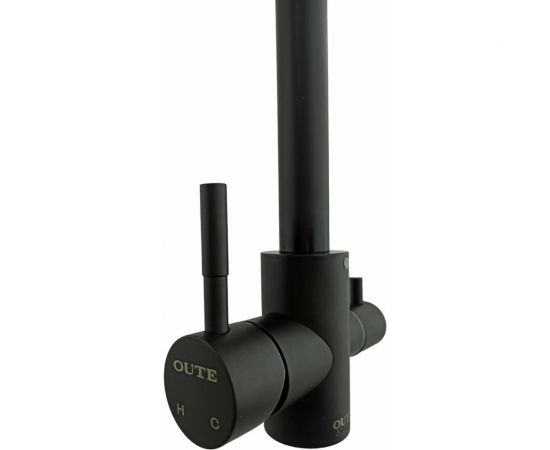 Смеситель для кухни OUTE однорычажный, черный матовый, со встроенным краном под питьевую воду, нержавеющая сталь T60203CK-300 – изображение 4