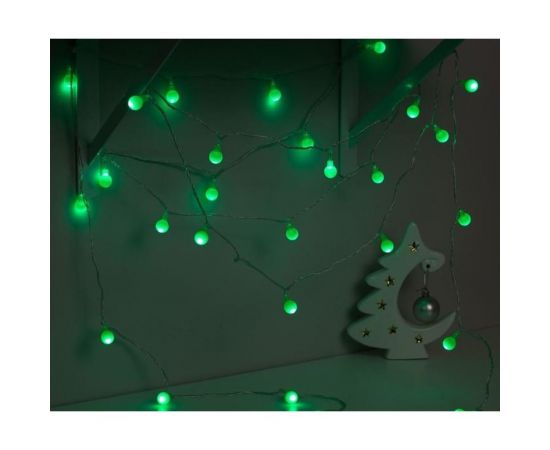 Нить Luazon DCR 5 м, с насадками Шарики Зеленые, IP20, Н.С. LED-30-220V, 8 режимов, зеленый 3590703 – изображение 4