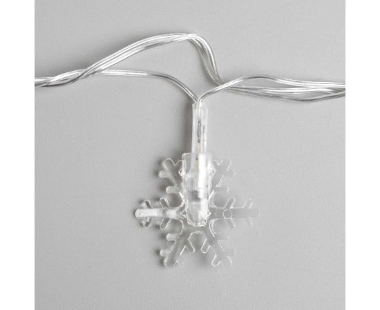 Нить Luazon DCR 5 м, с насадками Снежинки малые, IP20, Н.С. LED-20-220V, моргает, мульти 541525 – изображение 4