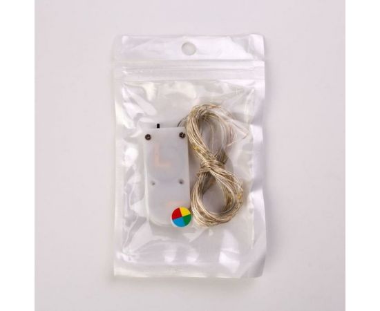 Гирлянда-нить Luazon ROSA, IP20, 5 м, Н.С. LED-50-6V, 2хCR2032, фиксинг, мультиколор 2433900 – изображение 4