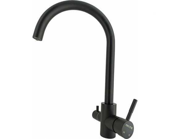 Смеситель для кухни OUTE однорычажный, черный матовый, со встроенным краном под питьевую воду, нержавеющая сталь T60203CK-300 – изображение 5
