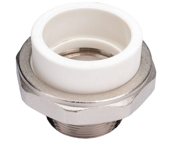 Разъемная муфта PPRC MeerPlast Дн63х50 Ру25 белая наружная резьба D200-00509 – изображение 5
