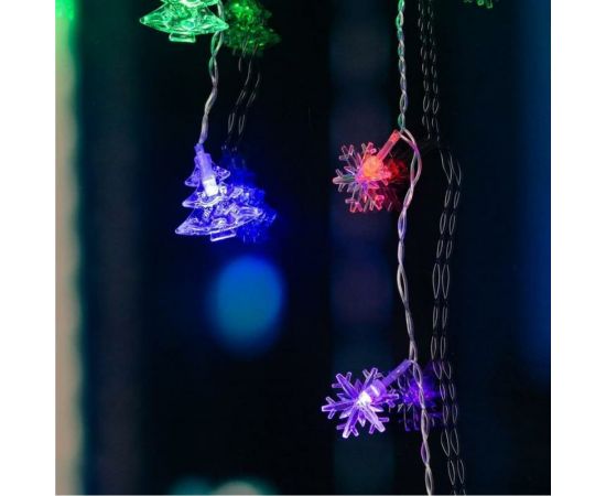 Бахрома Luazon DECOR Елки и снежинки, IP20, Ш1.8 м, В0.5 м, Н.С. LED-48-220V, моргает, RGRB 3556865 – изображение 5
