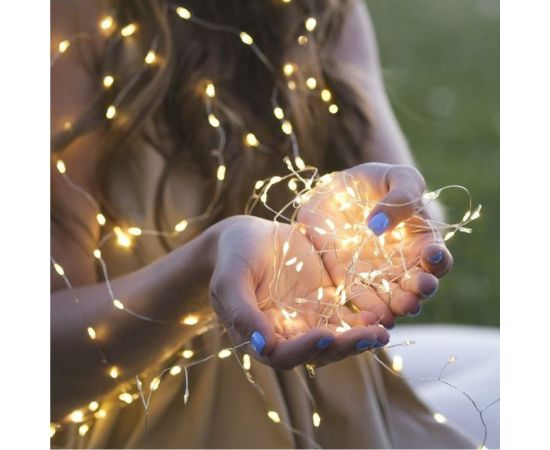 Гирлянда-нить Luazon ROSA Мишура, IP20, 2 м, Н.С. LED-50-6V, 2хCR2032, фиксинг, теплый белый 5198397 – изображение 6