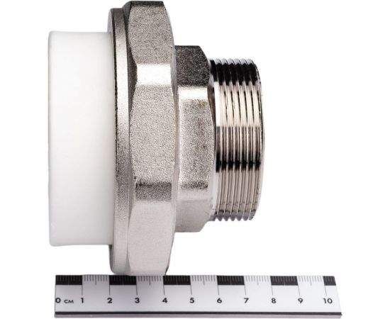 Разъемная муфта PPRC MeerPlast Дн63х50 Ру25 белая наружная резьба D200-00509 – изображение 6