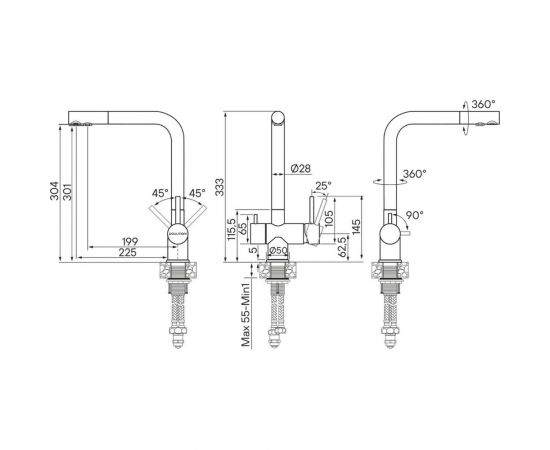 Смеситель для кухни под фильтр Paulmark SKALEN вороненая сталь Sk213020-GM – изображение 7