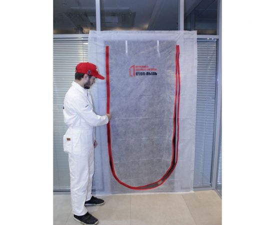 Временная пленочная дверь 100х220 см с молнией типа U вариант 2 СТОП-ПЫЛЬ 201804 – изображение 7