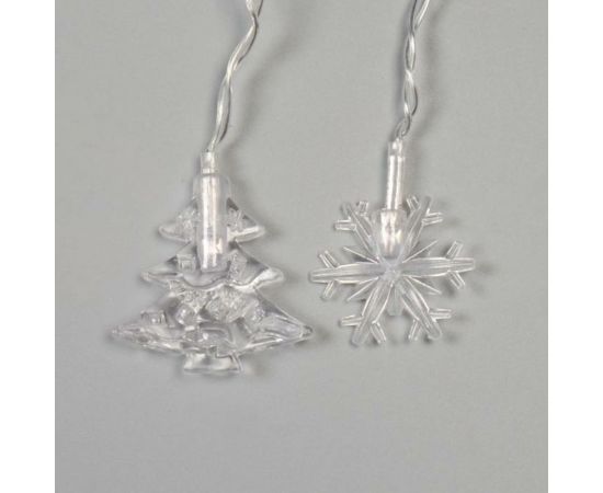 Бахрома Luazon DECOR Елки и снежинки, IP20, Ш1.8 м, В0.5 м, Н.С. LED-48-220V, моргает, RGRB 3556865 – изображение 8