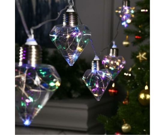 Гирлянда-нить Luazon ROSA, 3 м, лампочки-кристалл, 5 см, IP20, серебристая нить, LED-80-12V, 8 режимов, мульти 6929868 