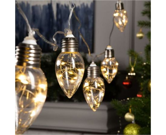 Нить Luazon ROSA 3 м, с насадками Лампочки капля 8 см, IP20, Н.С. LED-80-12V, 8 режимов, теплый белый 6929851 