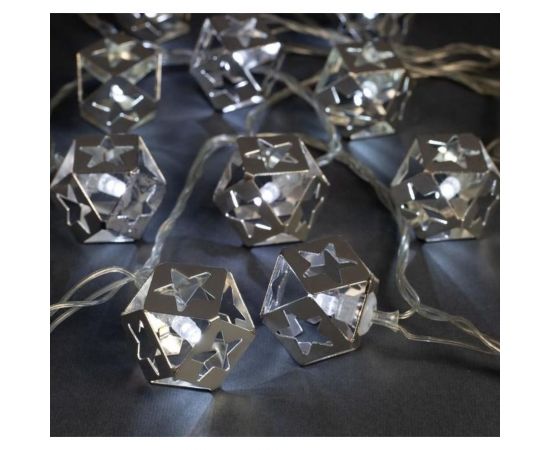 Нить Luazon DCR 4 м, с насадками Кубик Звезда 2.5 см, IP20, Н.С. LED-20-220V, 8 режимов, белый 2388659 