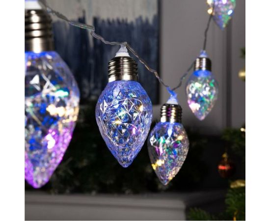 Гирлянда-нить Luazon ROSA, 3 м, лампочки-шишки, 8 см, IP20, серебристая нить, LED-80-12V, 8 режимов, мульти 6929860 