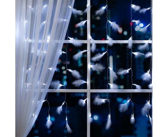 Занавес Luazon DECOR Перья, 3х1.4м, Н.С. LED-80-220V, 8 режимов, белый 6929895 