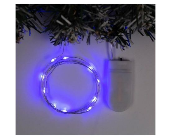 Гирлянда-нить Luazon ROSA, IP20, 1 м, Н.С. LED-10-6V, 2хCR2032, фиксинг, синий 5198291 
