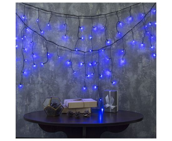 Бахрома Luazon ECO IP20, Ш3 м, В0.5 м, Н.Т. LED-80-220V, 8 режимов, синий 3556855 